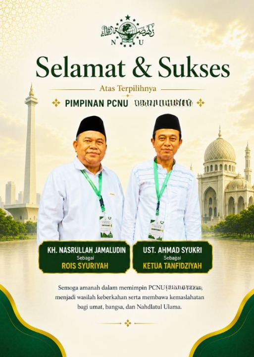 PCNU  Pengurus Cabang Kabupaten Agam Rois Syuriyah KH Nasrullah Jamaludin dan Ketua Tanfidziyah Ust Ahmad Syukri